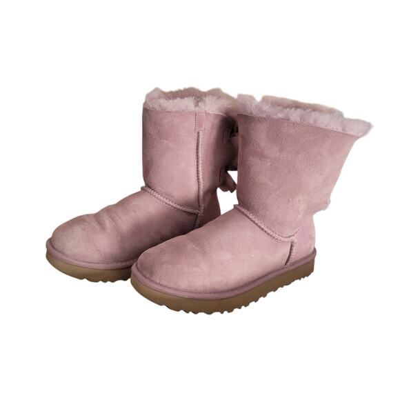 UGG Women’s Size 5 Mini Bailey Bow II Elderberry Comfort Boots Sheep Skin - Picture 5 of 14